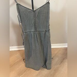 Express Gray Washed Mini denim Dress country cowgirl concert
